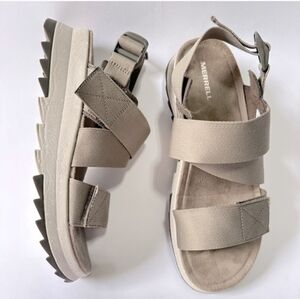 Merrell Alpine Cush Backstrap sandals gray brindle hiking comfort velcro